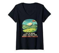 Femme Une journée comme Les Autres au Parcours de Golf T-Shirt avec Col en V
