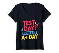Femme Une Journée De Test Plus qu'une Journée Journée De Test T-Shirt avec Col en V