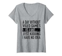 Femme Une journée sans Jeux vidéo est comme - Jeux vidéo T-Shirt avec Col en V