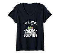 Femme Une Maman fière, Une Formidable Scientifique, Une Maman Scientifique T-Shirt avec Col en V