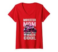 Femme Une Maman Monstre Vintage comme Une Maman Normale ou Un garçon Qui fête Son Anniversaire T-Shirt avec Col en V