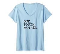 Femme Une mère coriace - Mom Strong Fitness T-Shirt avec Col en V