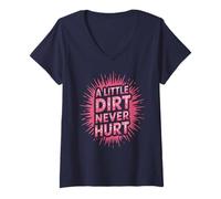 Femme Une Petite saleté impertinente ne Fait jamais de Mal à Mud Run Mudding Sisters Muddy T-Shirt avec Col en V