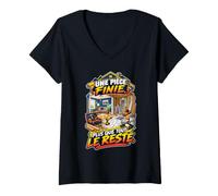 Femme Une Pièce Finie Plus Que Tout Le Reste Humour Rénovation T-Shirt avec Col en V