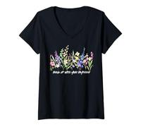 Femme Une Rupture secrète drôle avec Votre Petit ami Fleury Flowers T-Shirt avec Col en V
