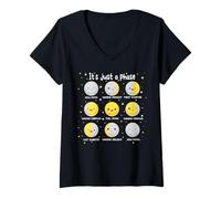 Femme Une Science drôle, C'est Juste Une Phase, Un Cycle Lunaire Mignon et Plein d'esprit T-Shirt avec Col en V
