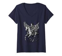 Femme Une série aux Ailes de Puissance T-Shirt avec Col en V