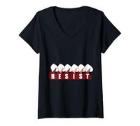 Femme Une servante résiste à une manifestation féministe T-Shirt avec Col en V
