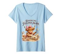 Femme Une Vache des Highlands Fait Encore Une Fois Rire Mes Sentiments T-Shirt avec Col en V
