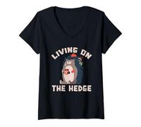 Femme Une vie amusante sur la haie, un hérisson, un animal mignon pour les amoureux des hérisses T-Shirt avec Col en V