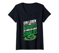 Femme Une Vie sans Robot de Tonte est Possible mais Inutile T-Shirt avec Col en V