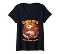 Femme Unearth A Story (Lectures d'été 2026) T-Shirt avec Col en V