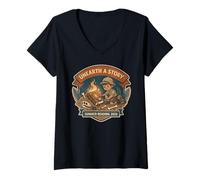 Femme Unearth A Story Summer Reading 2026 Mignon archéologue Cool T-Shirt avec Col en V