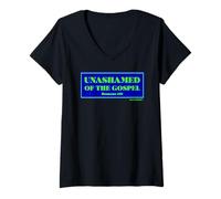 Femme Unhoned of The Gospel Bible Écriture Foi et Inspiration T-Shirt avec Col en V
