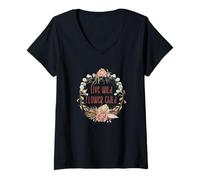Femme Unique Floral Boho Decor for Hippie Mom Women Flower Child T-Shirt avec Col en V