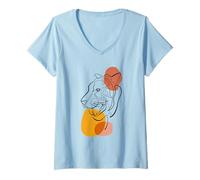 Femme Unique Tiger Line Art Aesthetic for Women and Tiger Lover T-Shirt avec Col en V