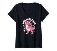 Femme Unisaurus Rex Licorne Dinosaure Magique T-Shirt avec Col en V