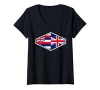 Femme United Kingdom Heritage: Hawaii Pride T-Shirt avec Col en V