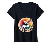 Femme Unity Day Kindness Day Citation Be Kind Dandelion Women Men Kid T-Shirt avec Col en V