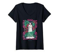 Femme Universal Monsters Bride Psychedelic Horror T-Shirt avec Col en V