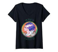 Femme Universal Monsters Bride Stain Glass Side Profile T-Shirt avec Col en V