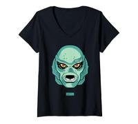 Femme Universal Monsters Creature from The Black Lagoon Portrait T-Shirt avec Col en V