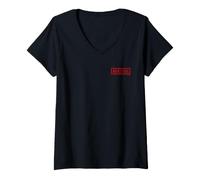 Femme Universal Monsters Frankenstein Horror Icon Front & Back T-Shirt avec Col en V