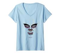 Femme Universal Monsters Wolf Man Minimalist Portrait T-Shirt avec Col en V
