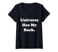 Femme Universe Has My Back Cosmic Trust Funny Saying T-Shirt avec Col en V