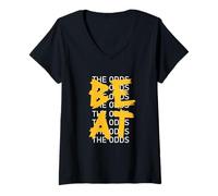 Femme University Varsity-Gold Bat The Odd Yellow T-Shirt avec Col en V