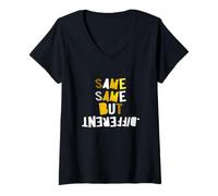 Femme University Varsity-Gold Color Same-x2 mais Jaune différent T-Shirt avec Col en V
