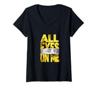 Femme University Varsity-Gold Continuez à Regarder Varsity-Gold T-Shirt avec Col en V