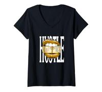 Femme University Varsity-Gold Goût for The Hustle Yellow T-Shirt avec Col en V