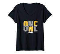 Femme University Varsity-Gold, l'une d'entre Elles, Varsity-Gold T-Shirt avec Col en V