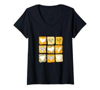 Femme University Varsity-Gold Wild Hearts Jaune Graphique T-Shirt avec Col en V
