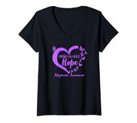 Femme Unshakable Hope Papillon Coeur Sensibilisation à la maladie d'Alzheimer Femmes T-Shirt avec Col en V