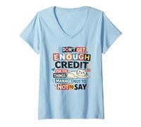 Femme Unspoken Words Citation Humoristique Chat Sarcastique T-Shirt avec Col en V