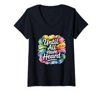 Femme Until All Have Heard T-Shirt avec Col en V