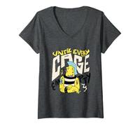 Femme Until Every Cage Vided Punk Activist Animal Freedom T-Shirt avec Col en V