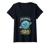 Femme Uranus d'où Viennent Les Pets T-Shirt avec Col en V