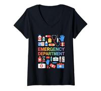Femme Urgences Médicales Dire Drôle Infirmière T-Shirt avec Col en V