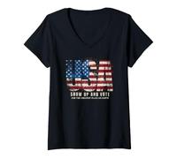 Femme USA : Vote 2026 Election Voting Right Graphic Vintage Style T-Shirt avec Col en V