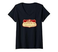 Femme Ushuaïa, Argentine T-Shirt avec Col en V