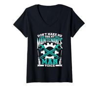 Femme Utiliser Ma Voix d'homme d'entretien Emploi Maintenance Man T-Shirt avec Col en V