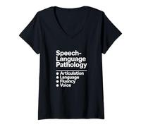Femme Œuvre d'art de la Langue de la Parole SLP T-Shirt avec Col en V