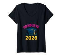 Femme Œuvre d'art Future Achiever Class of 2026 T-Shirt avec Col en V