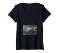 Femme Œuvres de John William Waterhouse de Miranda Tempest T-Shirt avec Col en V