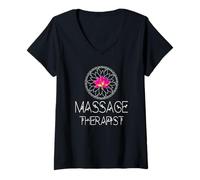 Femme V7Dk Chemise de massothérapeute Professionnelle T-Shirt avec Col en V