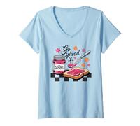 Femme Va Diffuser l'Évangile, Une Confiture chrétienne Amusante et Une Foi en Pain T-Shirt avec Col en V