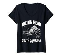 Femme Vacances à Hilton Head Island en Caroline du Sud T-Shirt avec Col en V